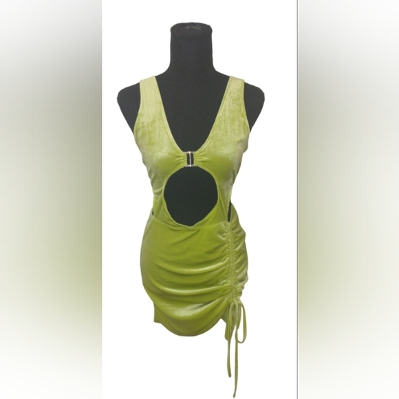 Tic Toc Jules Lime Cut Out Bodycon Mini Dress Green Womens Size Large - Picture 4 of 9